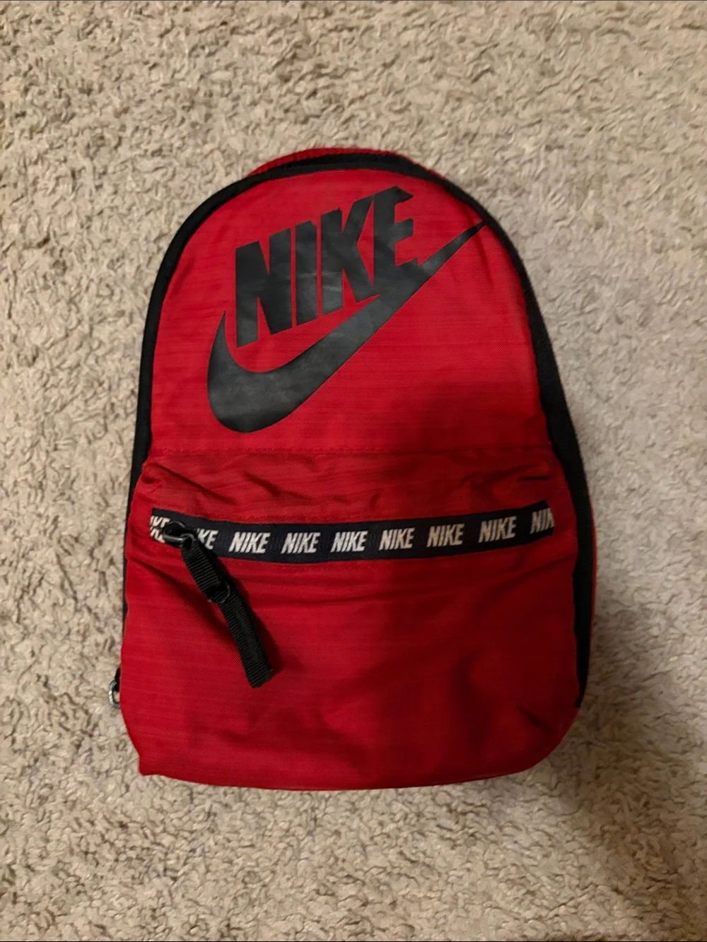 Nike Red Lunch Box with Black Swoosh and Trim